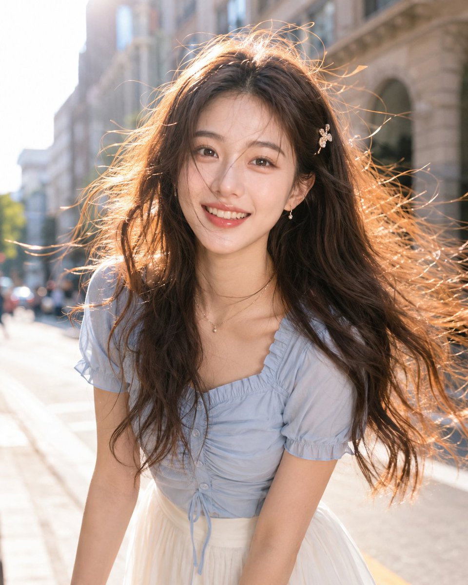 Backlit Windy Summer Portrait example 4