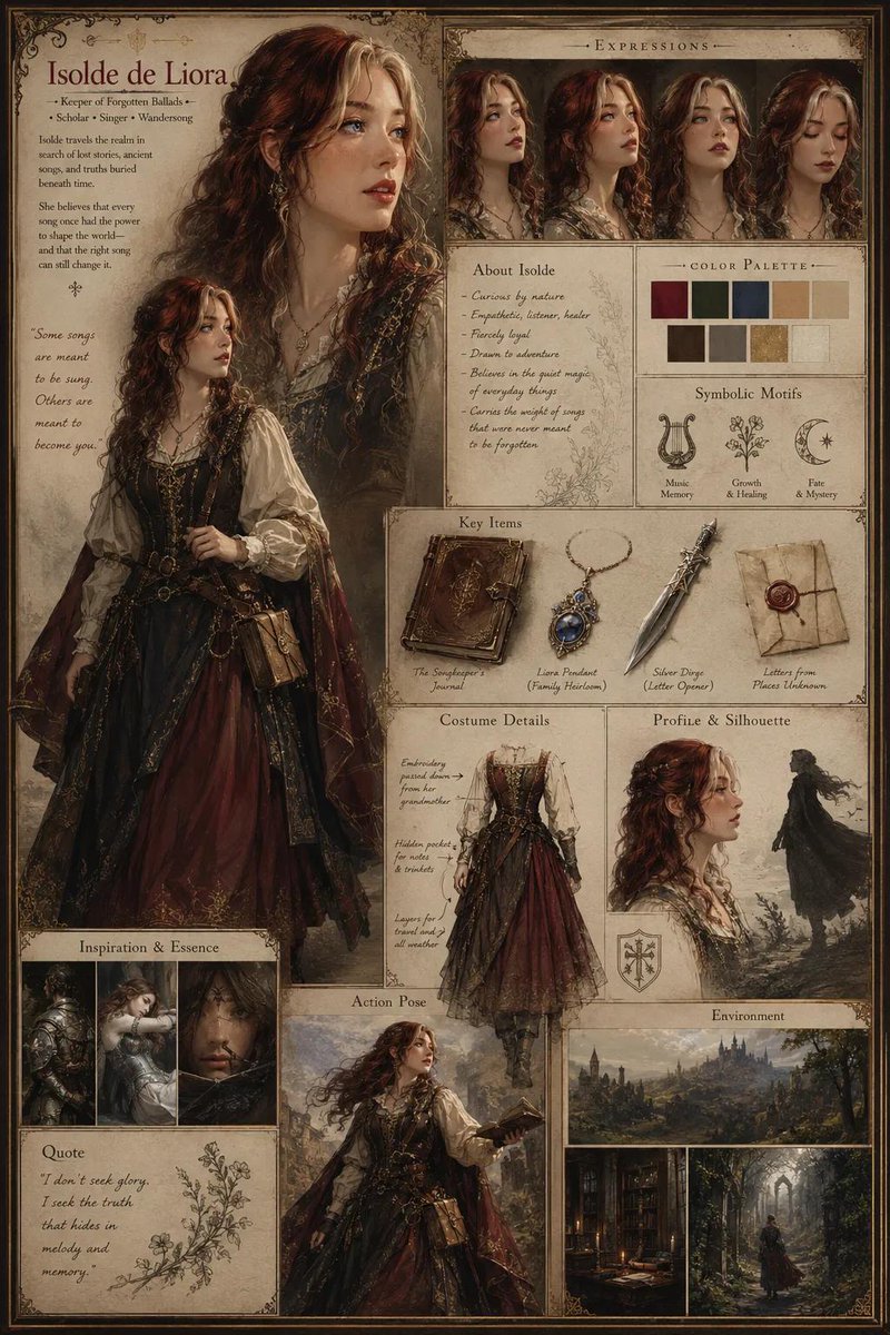 Medieval RPG Character Sheet example 2