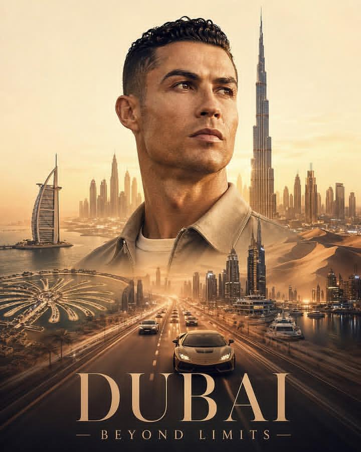 Double Exposure Dubai Cityscape Poster
