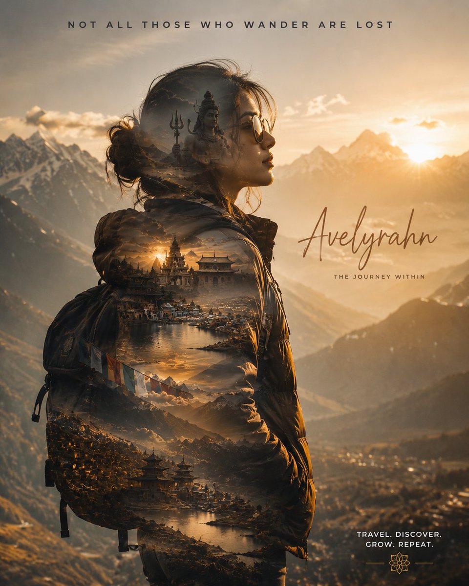 Double Exposure Spiritual Travel Poster