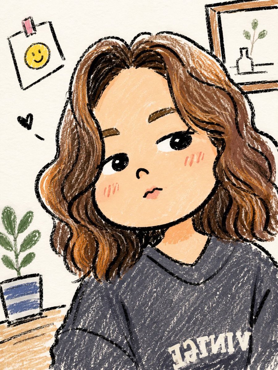 Chibi Girl Crayon Illustration example 2