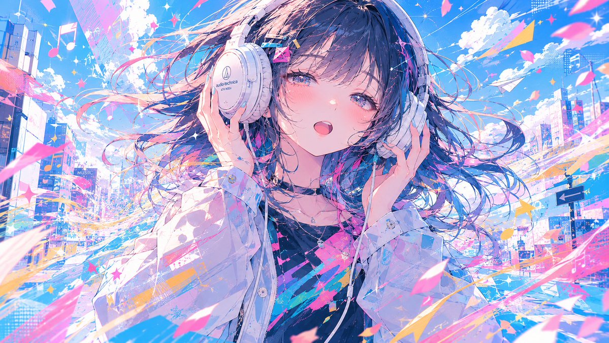 Anime Girl with Studio Headphones