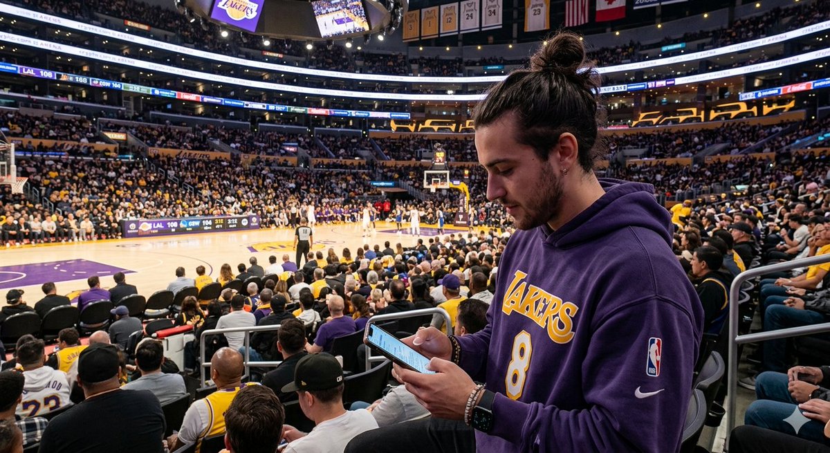 Courtside Lakers Fan Photo example 3