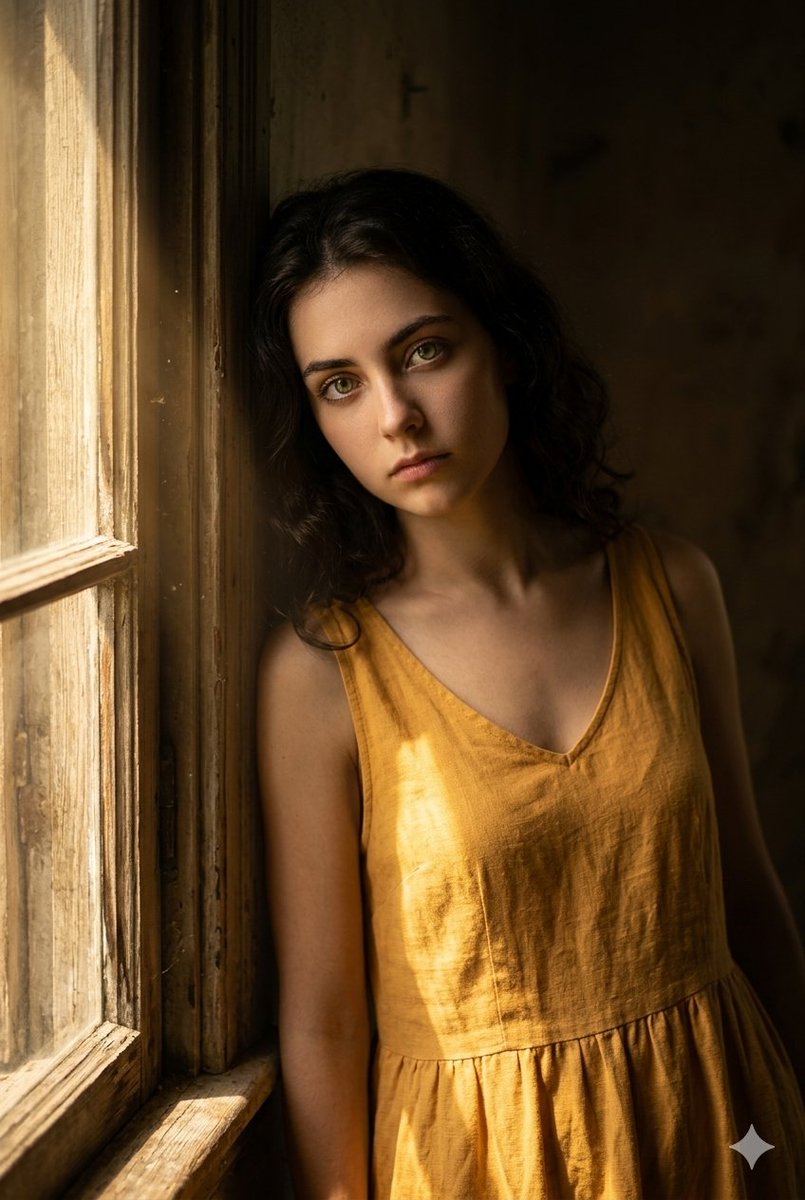 Sample output image for Moody Rustic Window Portrait