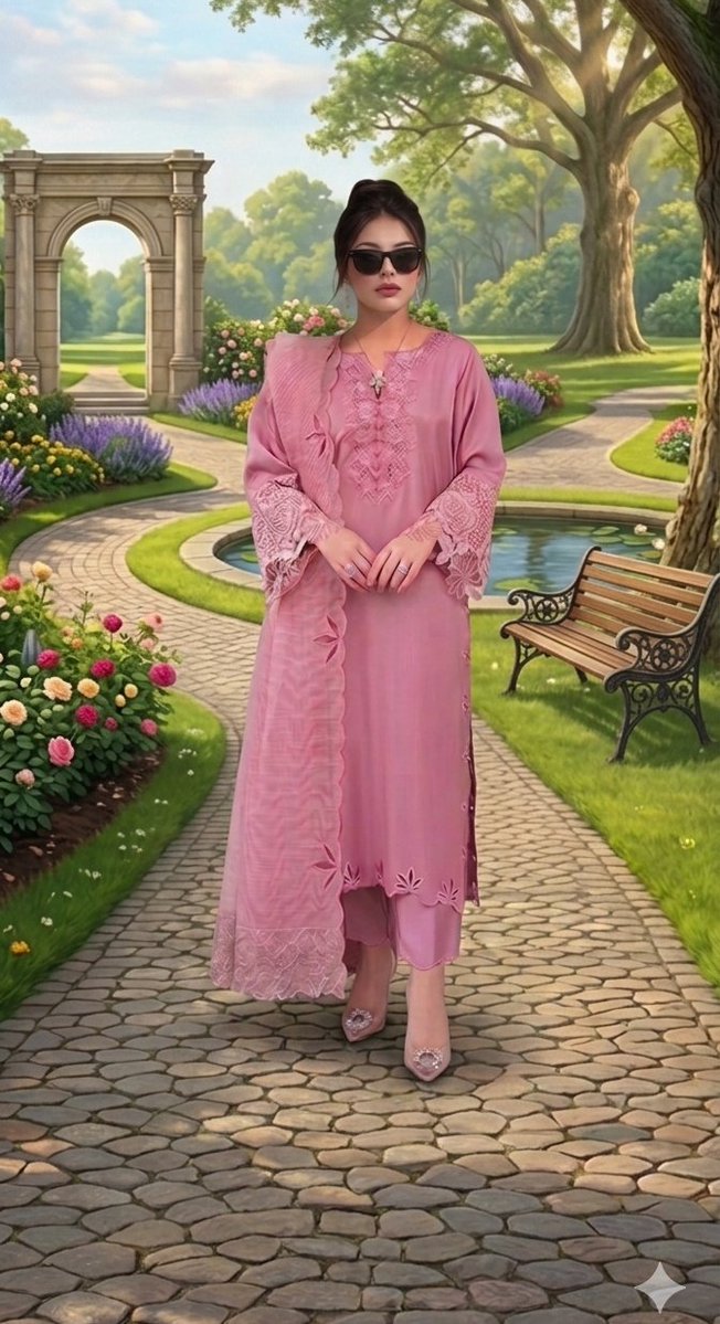 Retrato de moda en jardín clásico