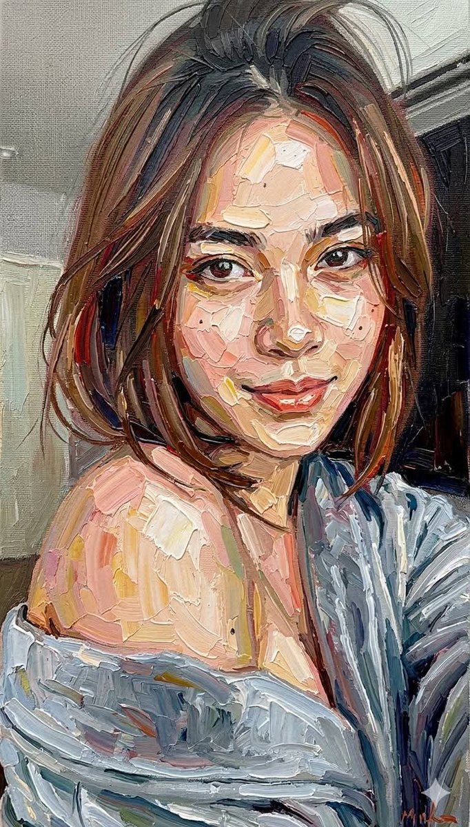 Portrait style peinture à l'huile empâtement