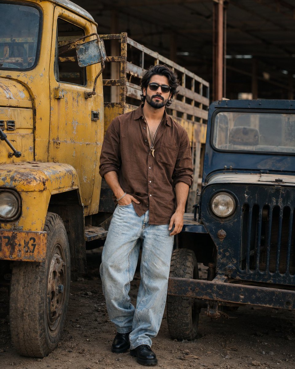 Industrial Fashion Portrait of South Asian Boy