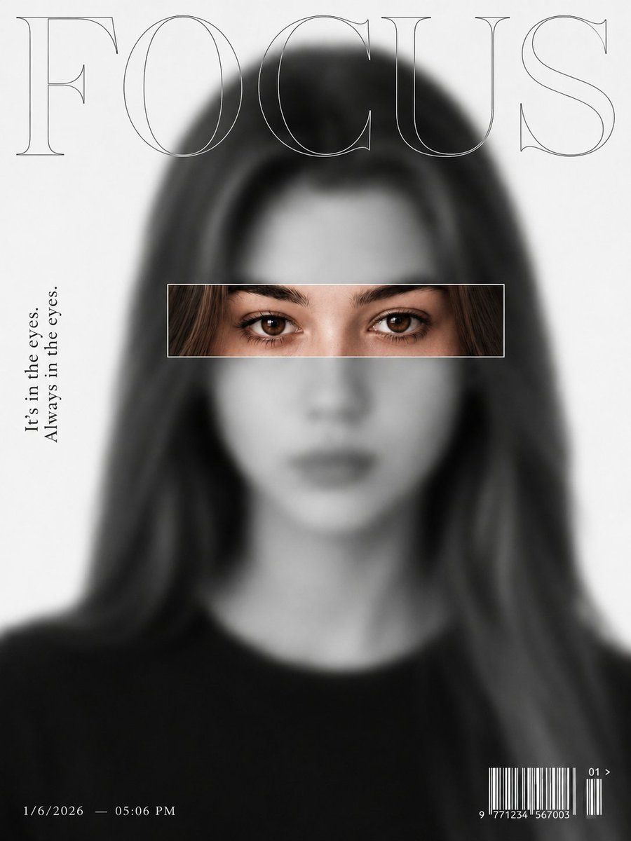 Portrait de couverture de magazine ultra-minimaliste