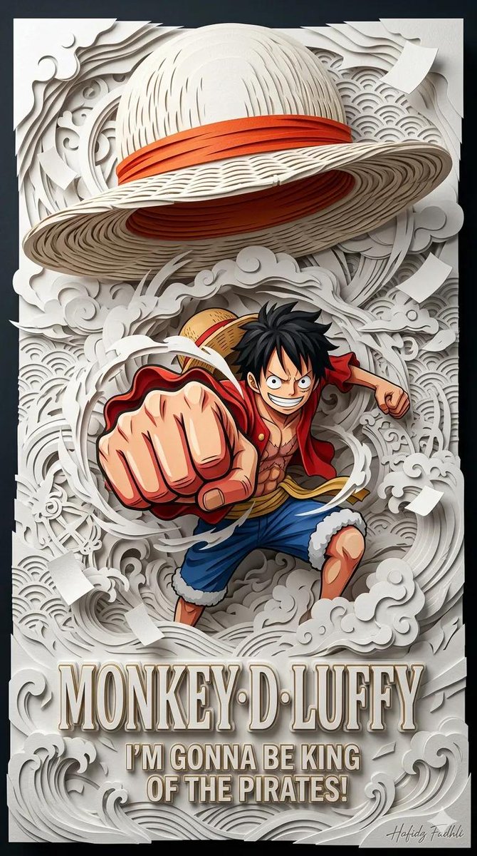 Póster de anime en papercraft 3D