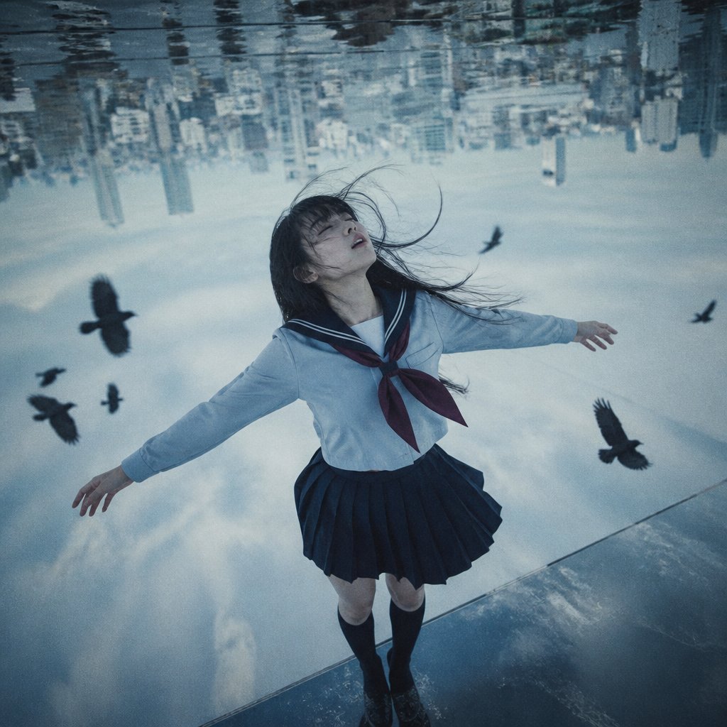 Upside-Down Sky Schoolgirl