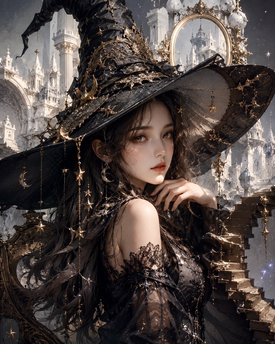 Celestial Gothic Witch Portrait