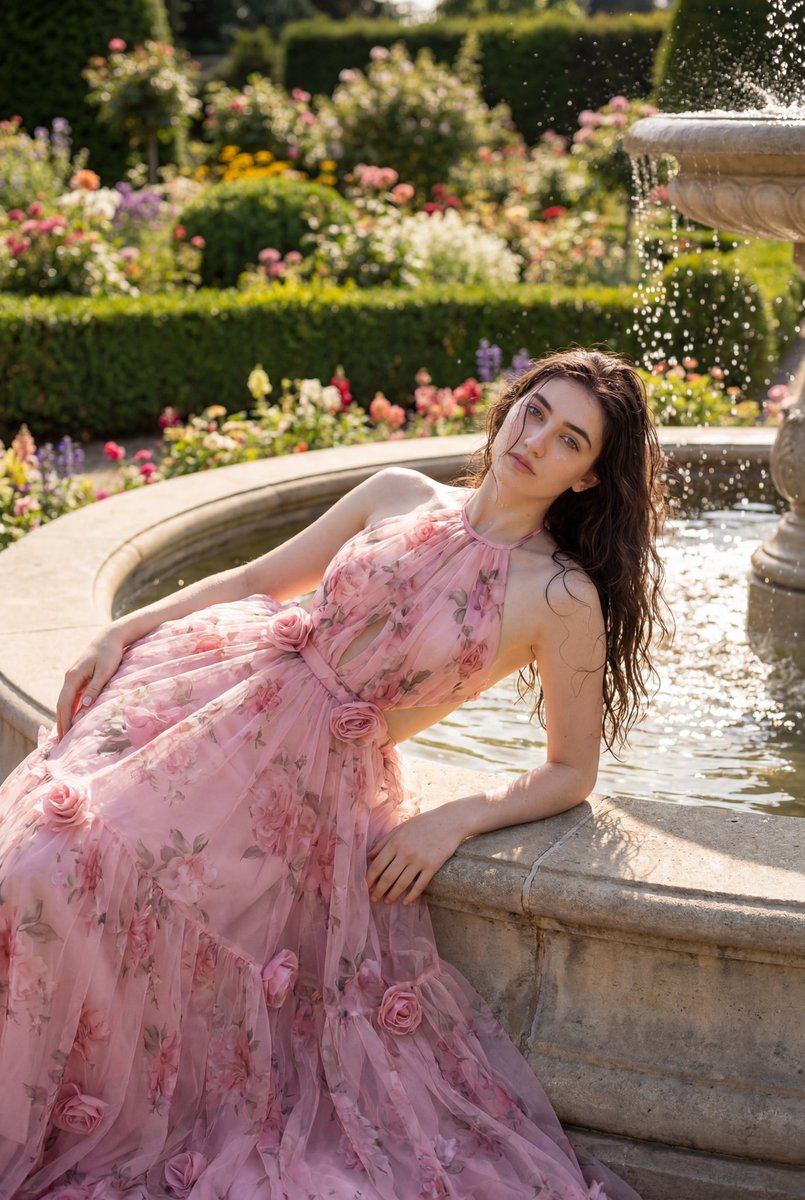 Sample output image for Luxury Garden Fashion Editorial Portrait