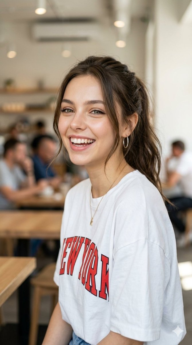 Sample output image for Candid Graphic T-Shirt Portrait