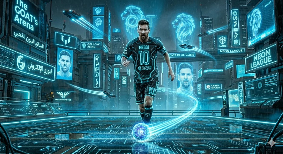 Sample output image for Cyberpunk Futuristic Soccer Scene