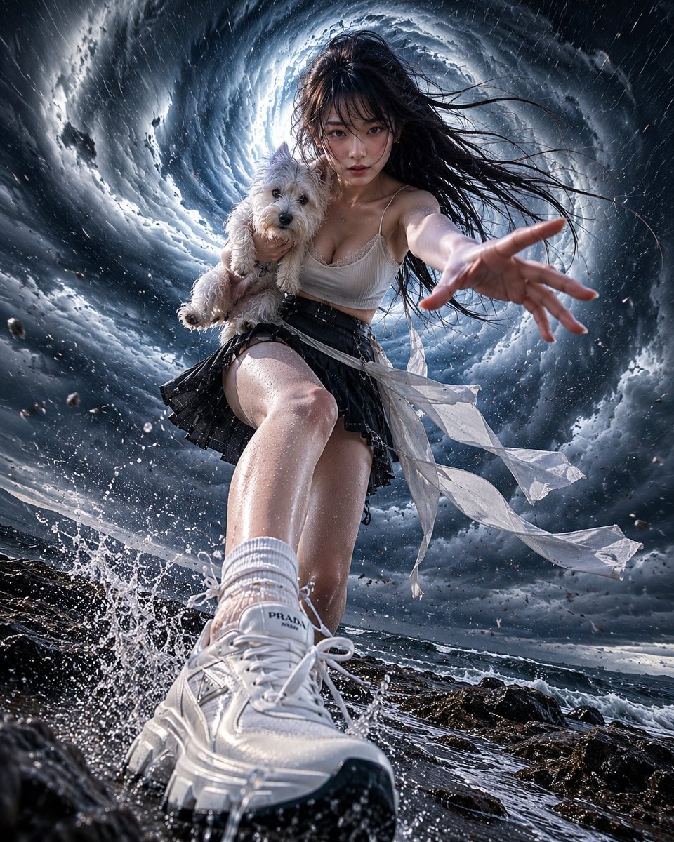Cinematic Stormy Seaside Portrait