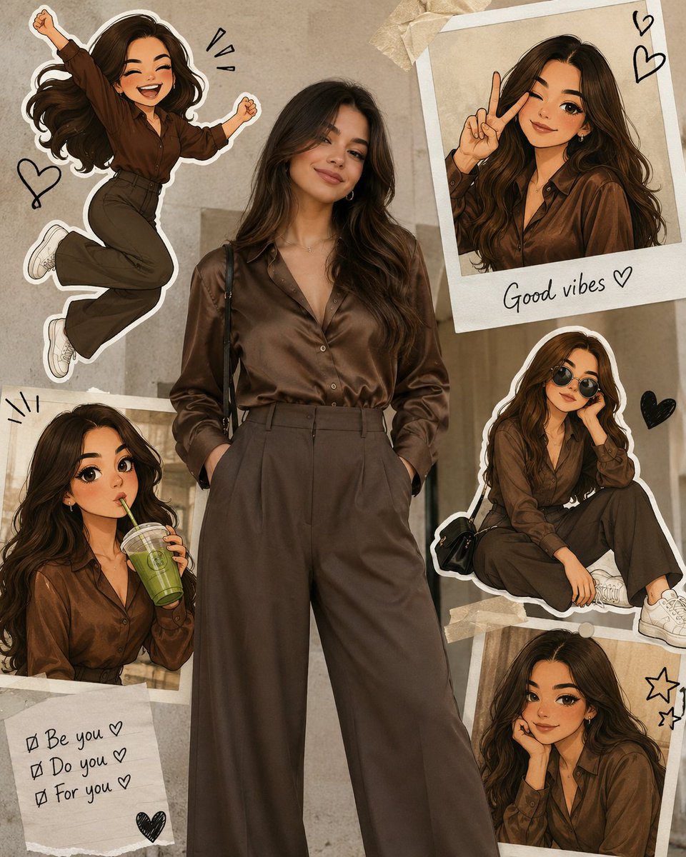 Collage Style Cartoon Portrait