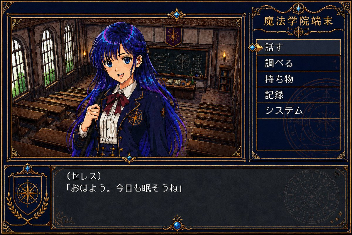 复古魔法学院视觉小说 UI