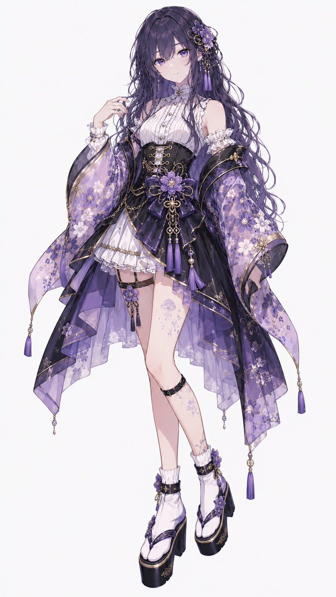 Purple Floral Wa-Modern Idol Dress