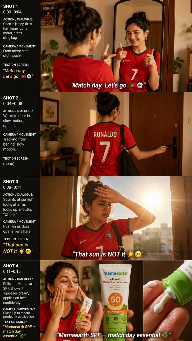 Match Day Sunscreen Storyboard