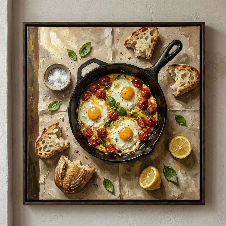 Sample output image for Overhead Skillet Eggs Photography