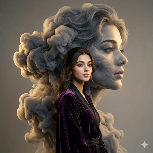 Sample output image for Smoke Silhouette Fashion Portrait