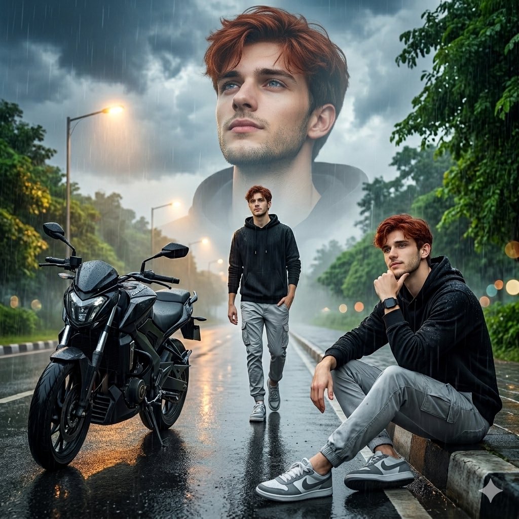 Sample output image for Cinematic Rainy Day Portrait Collage