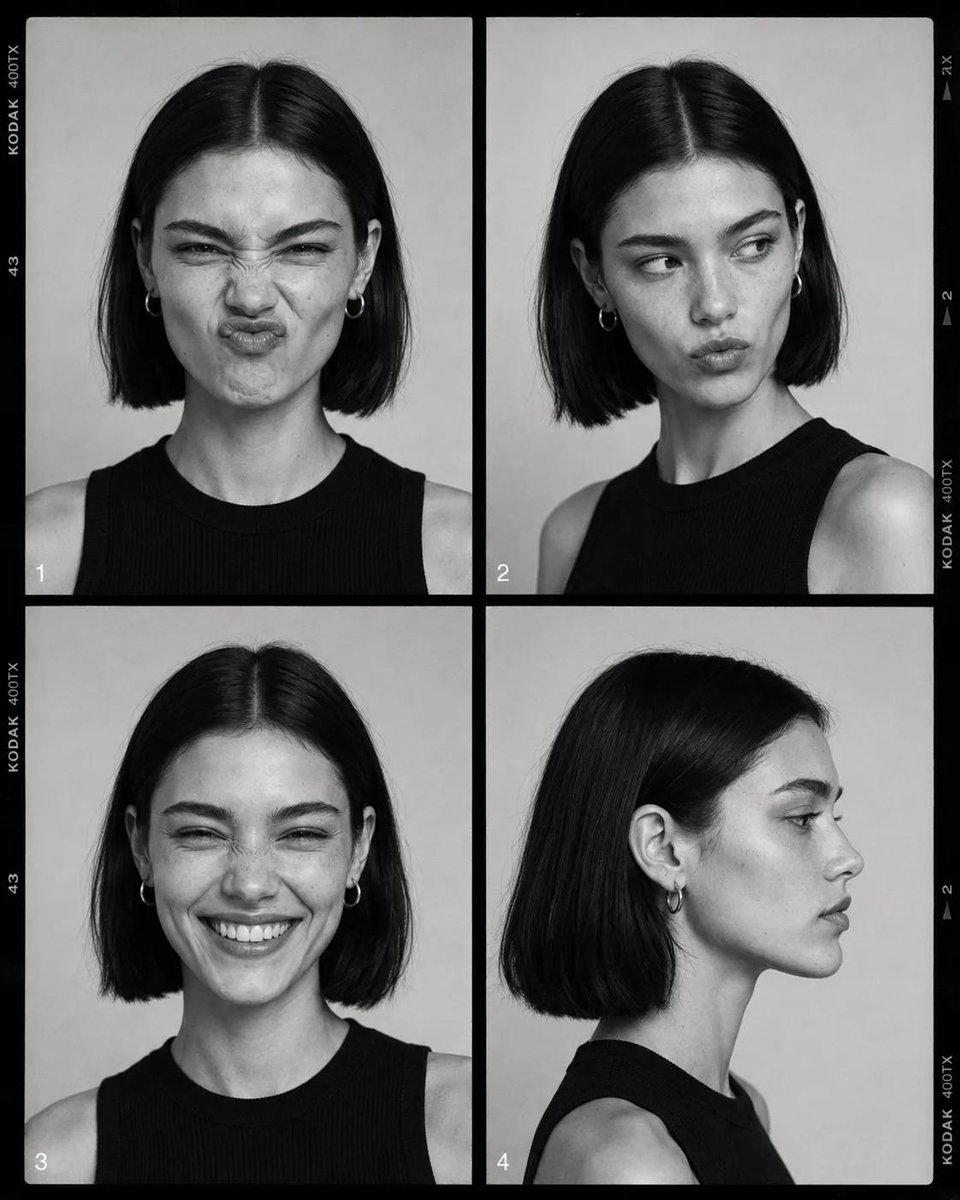 Profile / Avatar - Monochrome Fashion Contact Sheet - Image 1