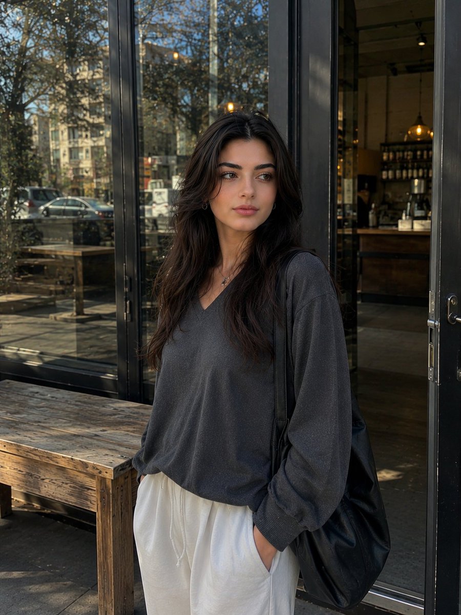 Realistic Street Portrait of a Young Woman example 2
