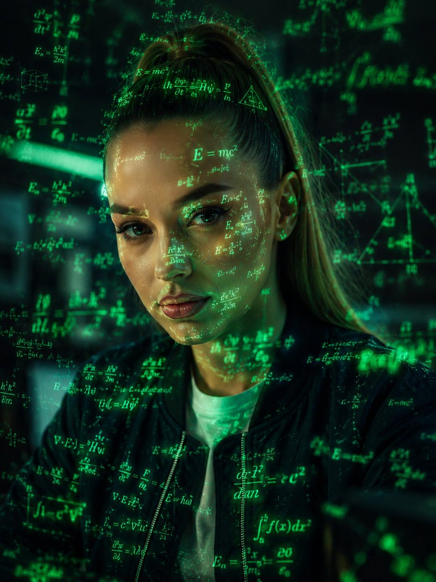 Futuristic Holographic Data Portrait