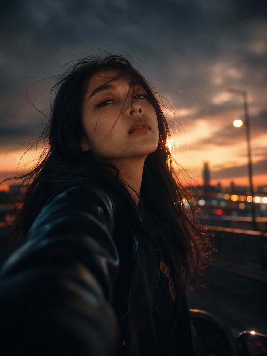 Night City Motion Blur Selfie