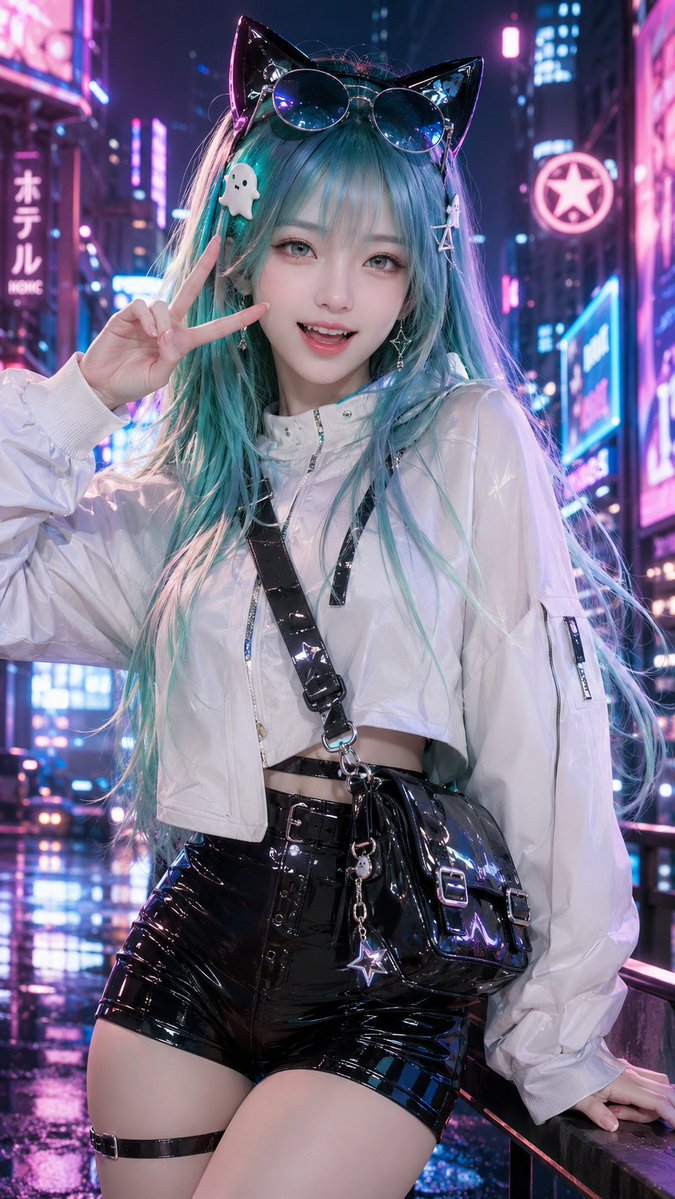 3D CG Cyberpunk Neko Girl Portrait