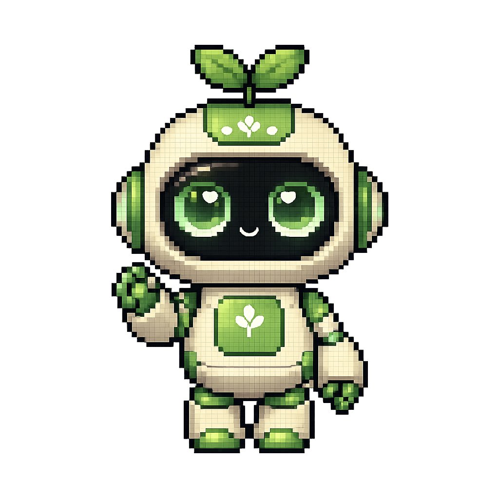 Profile / Avatar - Cute Eco Robot Pixel Art Mascot - Image 1
