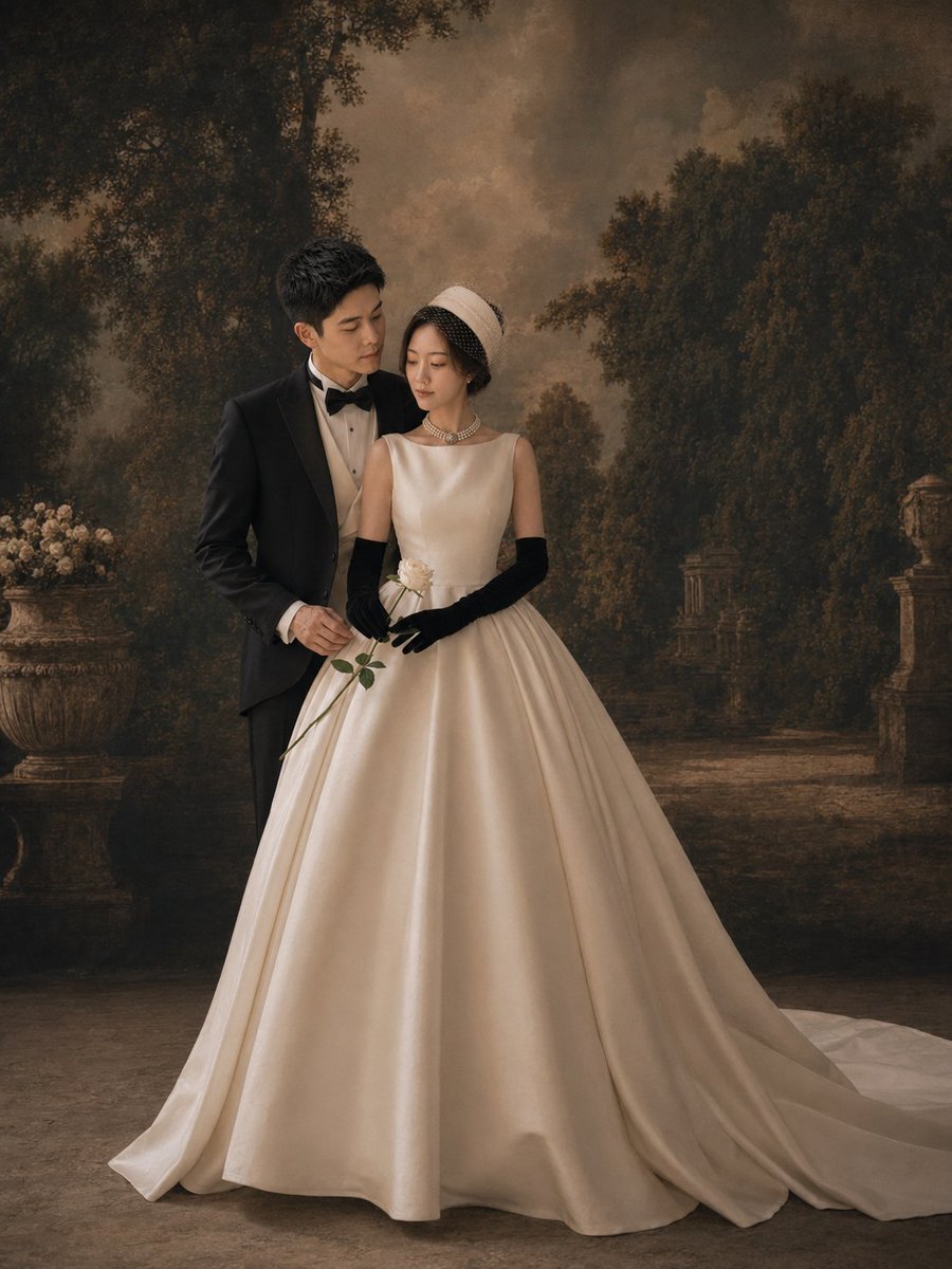 Vintage Garden Wedding Portrait example 2