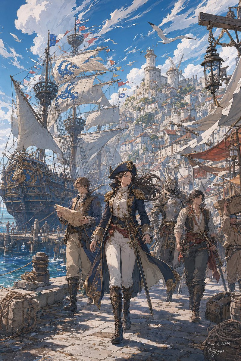 Comic / Storyboard - Fantasy Harbor Captain Scene - Image 1