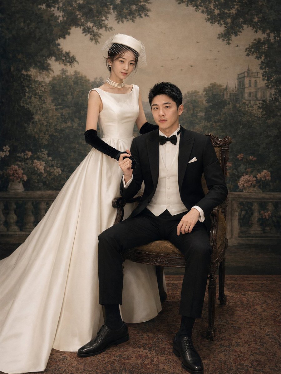 Vintage Garden Wedding Portrait example 4