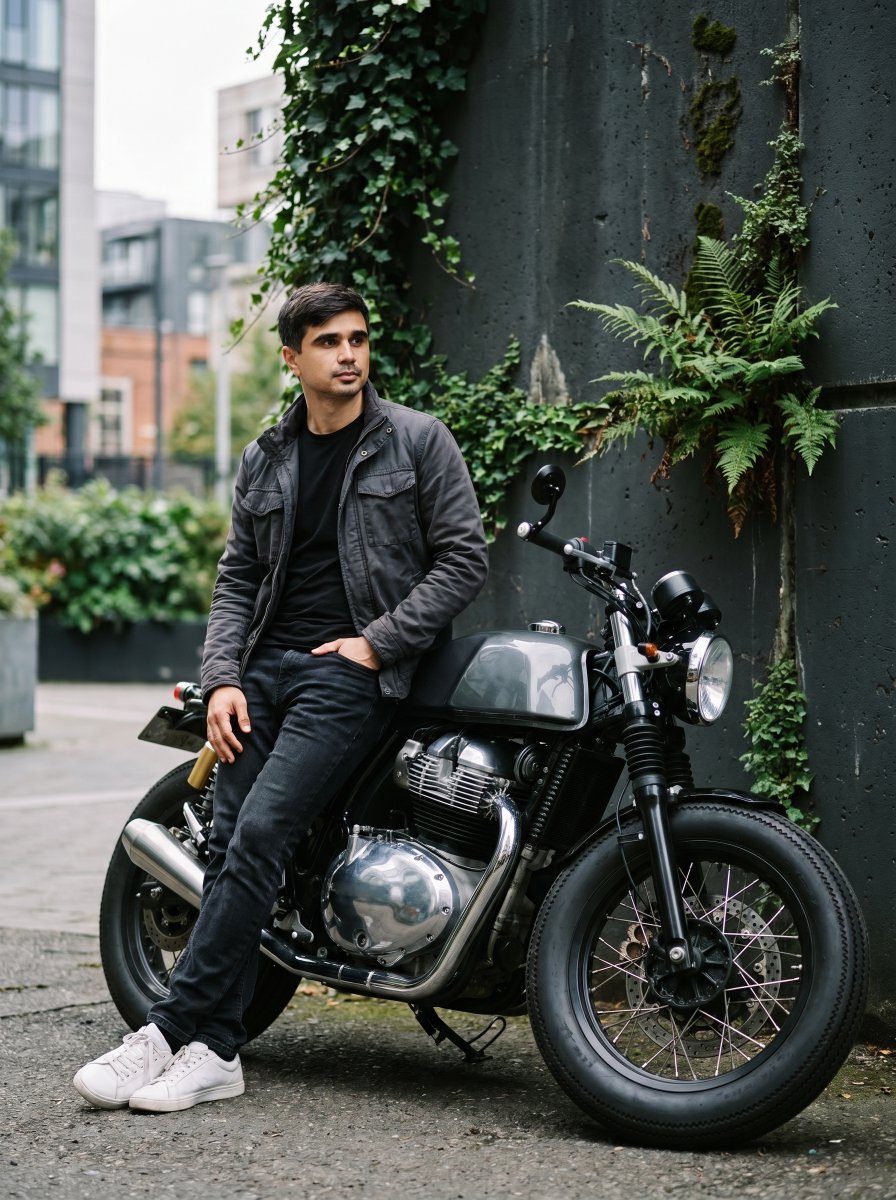 Sample output image for Urban Motorcycle Fashion Portrait
