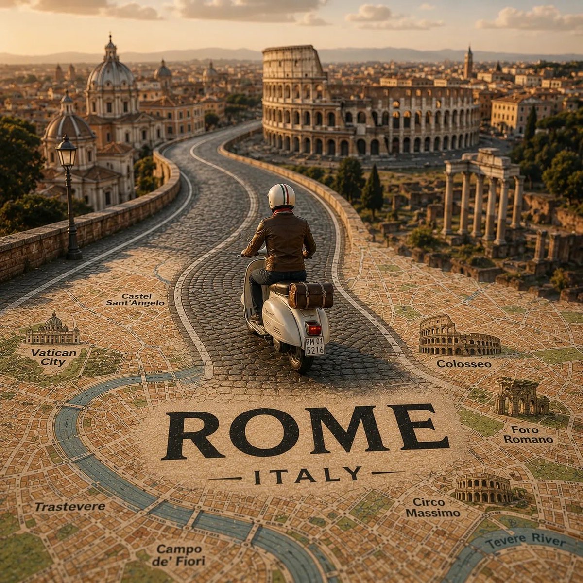 Tilt-Shift City Map Travel Scene example 2
