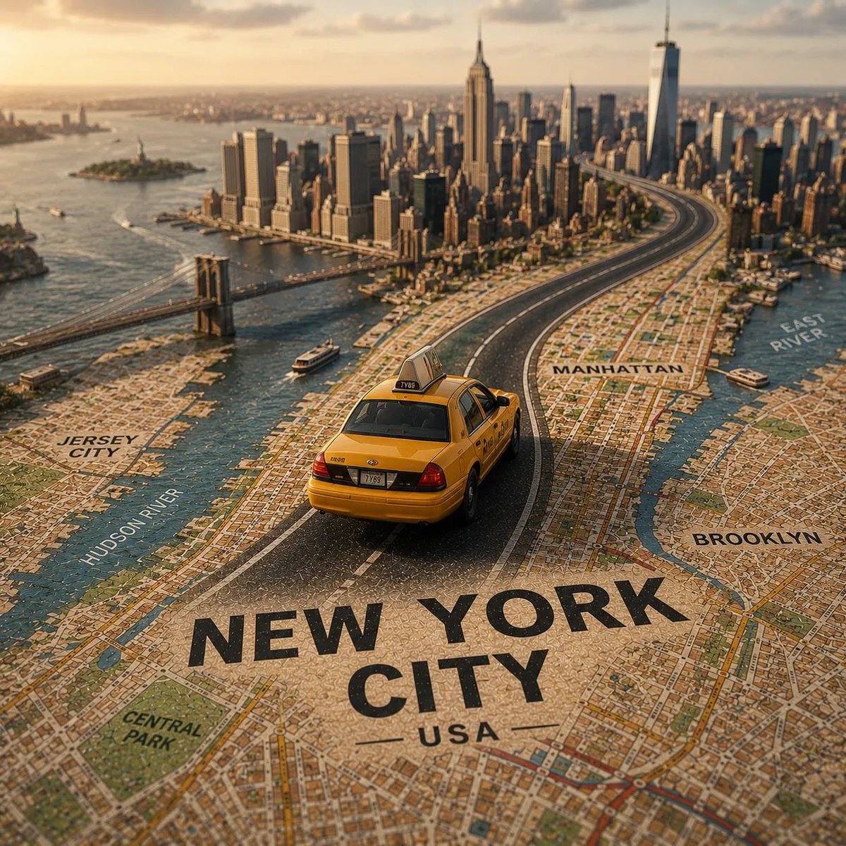 Tilt-Shift City Map Travel Scene example 4