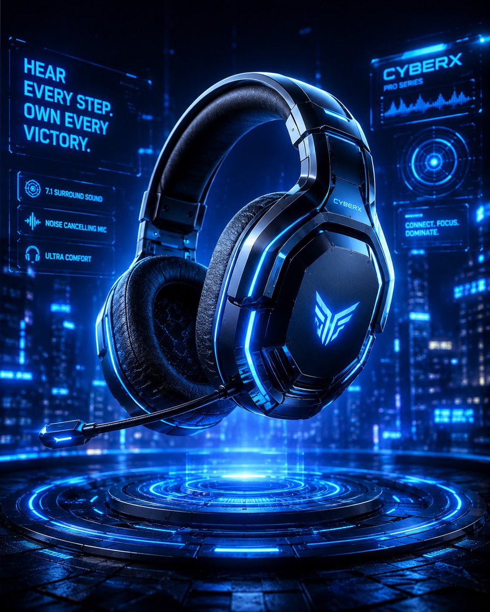 E-commerce Main Image - Futuristic Gaming Headset Render - Image 1