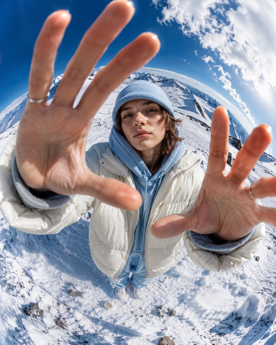 Fisheye Snow Streetwear Portrait example 2