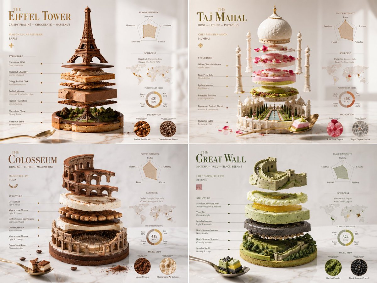 Infographic / Edu Visual - Exploded Monument Pastry Art - Image 1