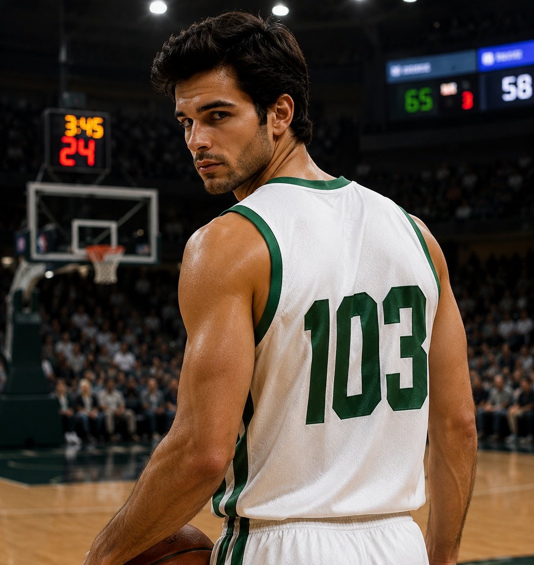 Realistic Basketball Player Sports Portrait example 2