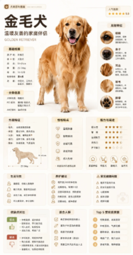 金毛寻回犬百科卡片