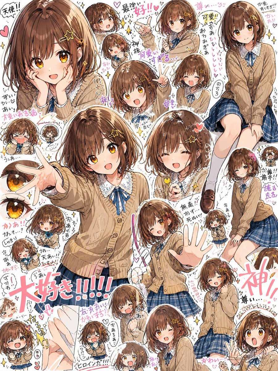 高密度动漫女高中生粉丝拼贴画