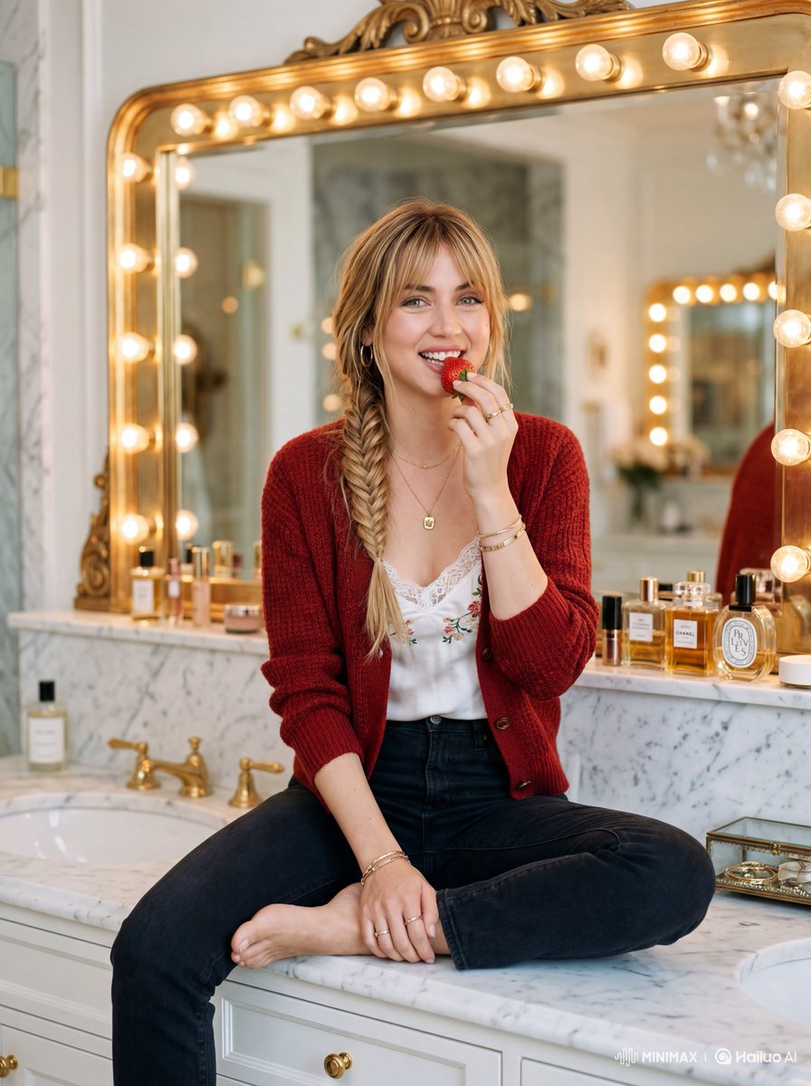 Product Marketing - Ana de Armas Marble Bathroom Vanity - Image 1