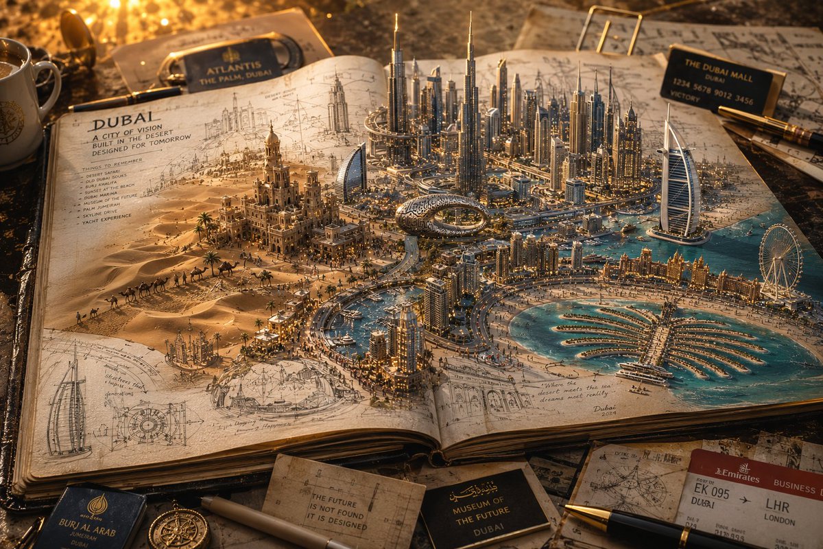 Infographic / Edu Visual - 3D Notebook World Travel Poster - Image 1