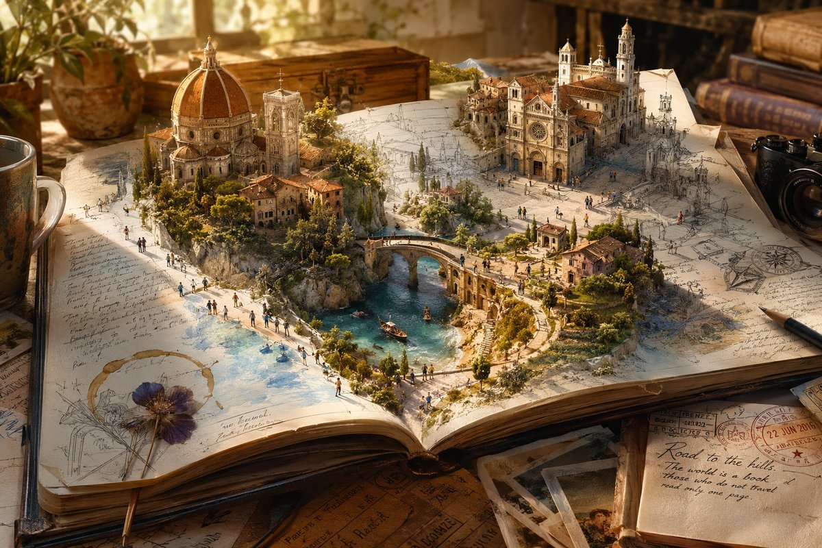 Infographic / Edu Visual - 3D Notebook World Travel Poster - Image 4