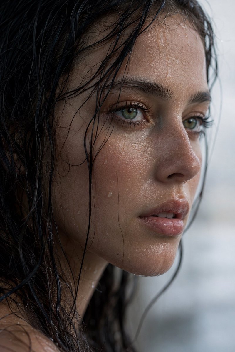 Profile / Avatar - Realistic Wet Close-Up Portrait - Image 1