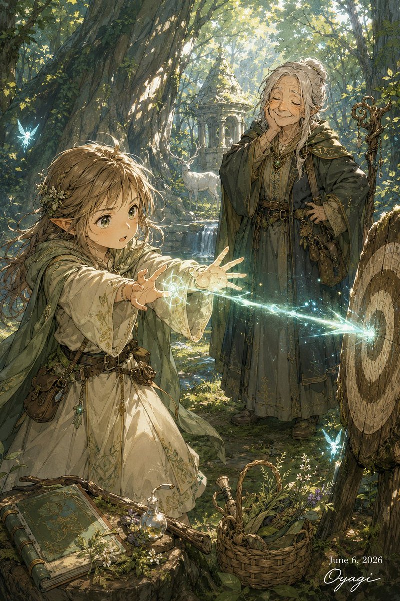 Comic / Storyboard - Magic Girl and Grandmother Mentor - Image 1