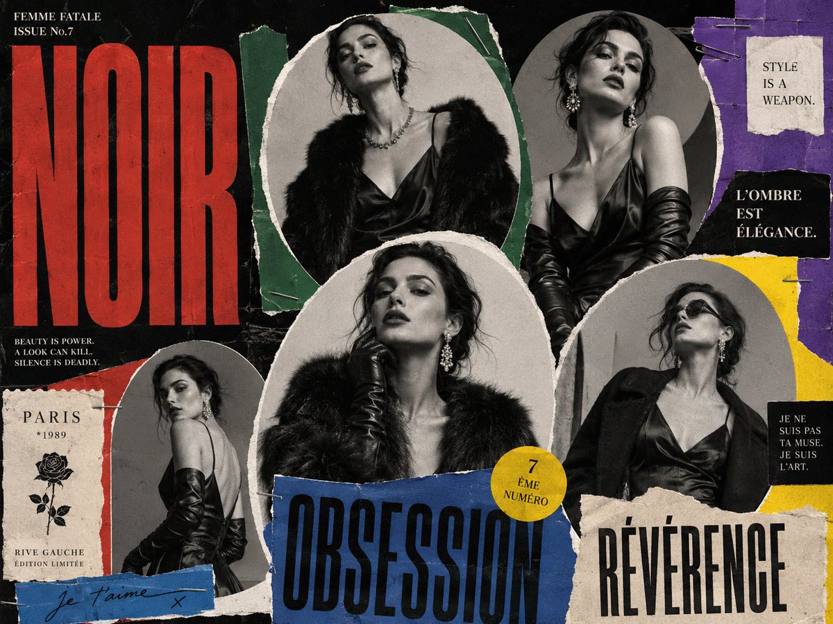 Product Marketing - Noir Fashion Collage Poster - Image 3